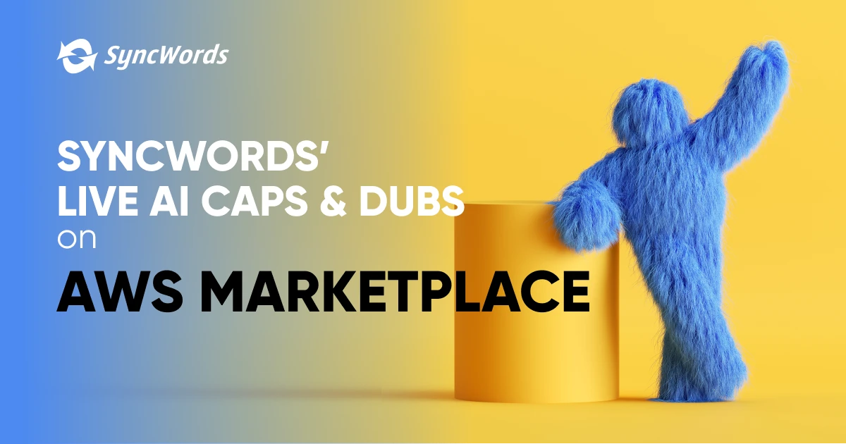 Sottotitoli e doppiaggio AI live di SyncWords su AWS Marketplace e presenza allo stand AWS di IBC 2024