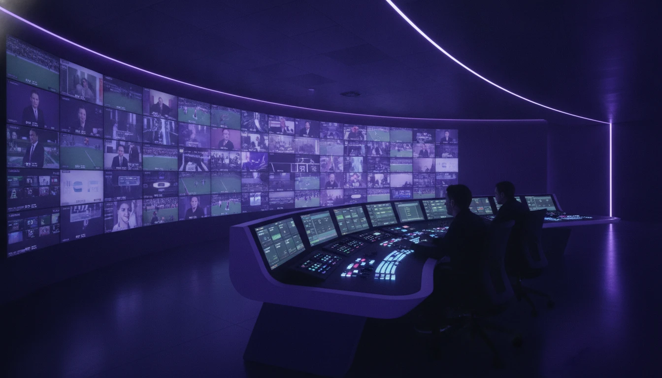 An AV production control position at a live event