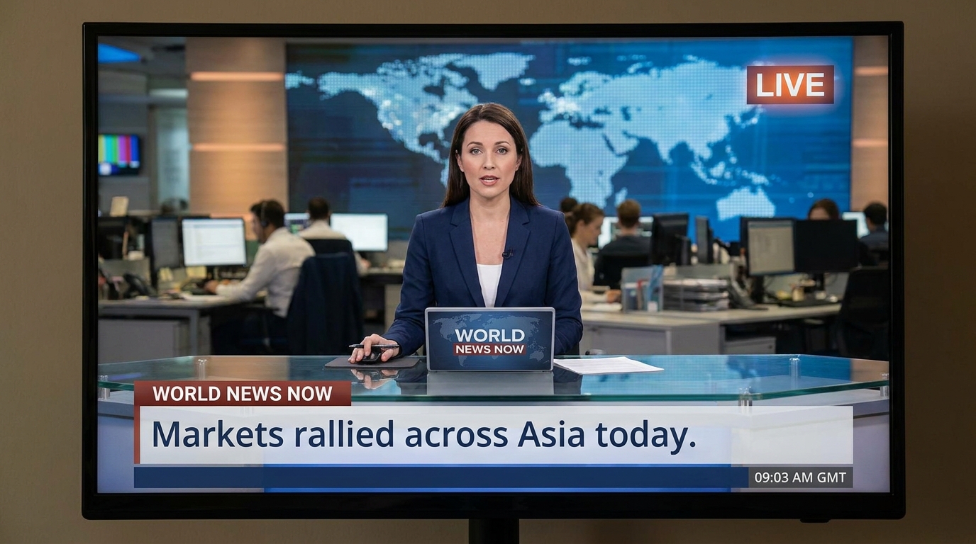 Presentadora de noticias en directo